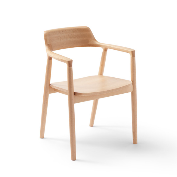 マルニ木工＞HIROSHIMAアームチェア（板座）ビーチ - MATSUYA 松屋