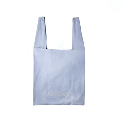 ＜松屋銀座＞オリジナルショッピングバッグ（MATSUYA GINZAロゴ刺繍）ブルーグレー
