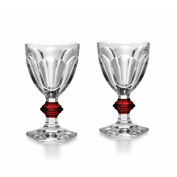 バカラ＞アルクール レッドボタングラス 2客セット - MATSUYA 松屋