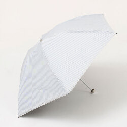 ＜マッキントッシュ フィロソフィー＞ストライプ＆スカラ刺繍　晴雨兼用日傘（2色）