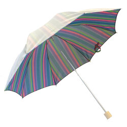 ＜福井洋傘＞レインボーストライプ（晴雨兼用折傘）（3色）