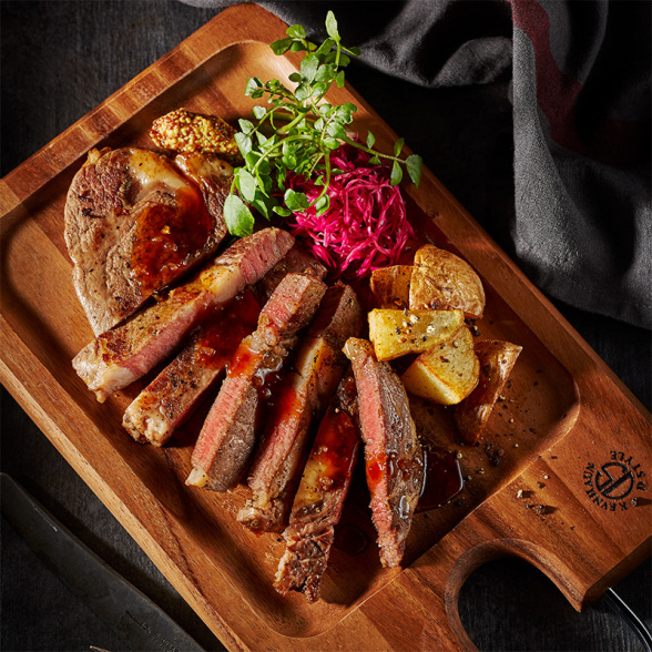 Z's MENU＞リブロースステーキオニオンソースを添えて - MATSUYA 松屋