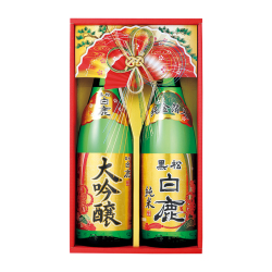 ＜兵庫黒松白鹿＞吟醸・純米金箔セット