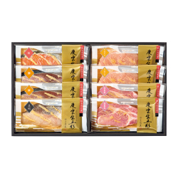 ＜京洛 辻が花＞レンジで魚と肉の柚香西京漬詰合せ