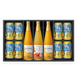 ＜サントリー フロリダスモーニング＞京都国立近代美術館 限定ギフト 七宝飾箱デザイン 馬のサーカス1　ザ・プレミアム・モルツ 国産果実ストレートジュース詰合せ
