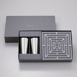 ＜能作＞感謝ギフト（KAGO - スクエア - M・ビアカップ2ヶセット）