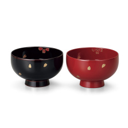 ＜越前塗＞夫婦汁椀 桜 食洗機対応