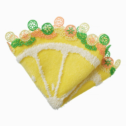 ＜近沢レース店＞シーズンタオルハンカチ 柑橘系（イエロー）