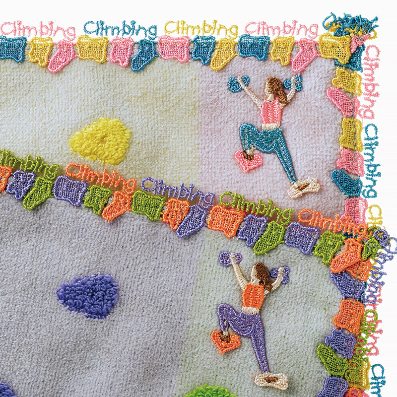 近沢レース店＞シーズンタオルハンカチ ボルダリング（ピンクMIX