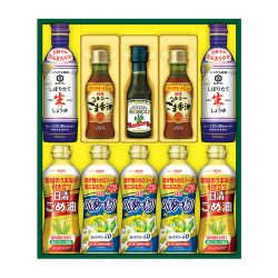 ＜日清＞バラエティオイル＆キッコーマン しぼりたて生しょうゆ