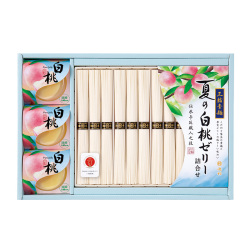 ＜池利＞三輪素麺・国産白桃ゼリー詰合せ