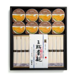 ＜麦坐＞三輪素麺・夕張メロンゼリー詰合せ