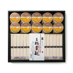 ＜麦坐＞三輪素麺・夕張メロンゼリー詰合せ