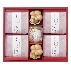 ＜麦坐×京洛 辻が花＞即席手延べにゅうめん・お吸物最中詰合せ