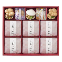 ＜麦坐×京洛 辻が花＞即席手延べにゅうめん・お吸物最中詰合せ