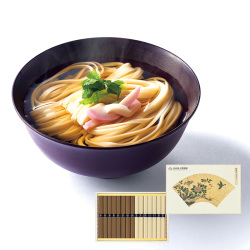 ＜マル勝高田商店＞奈良国立博物館 限定ギフト 扇面画帖 手延べ蕎麦・饂飩詰合せ