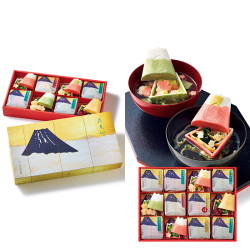 ＜京洛 辻が花＞東京国立博物館 限定ギフト 雲中富士 京野菜お吸物・お茶漬 富士最中詰合せ