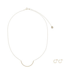 ＜エネイ＞カガヤキK18YGネックレス・ピアスミニセット