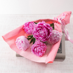 ＜日比谷花壇＞花束「芍薬（カラーミックス5本）」【母の日ギフト】