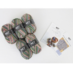 ＜KFS＞シャーフパーテぽっちゃり君で編むセーター＆カーディガンキット 桜