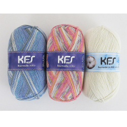 ＜KFS＞Opalコットン毛糸4本撚り3玉セット 海