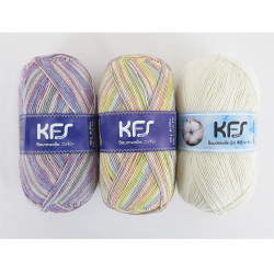 ＜KFS＞Opalコットン毛糸4本撚り3玉セット ラベンダー畑