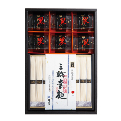 【理由あり特別品_賞味期限間近】＜麦坐＞三輪素麺・黒わらび餅詰合せ（30SWD30T）