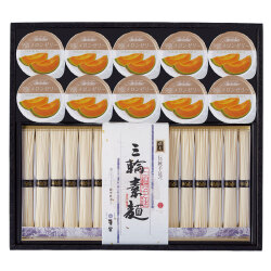 ＜麦坐＞三輪素麺・夕張メロンゼリー詰合せ