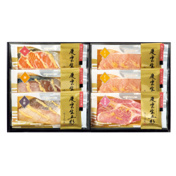 ＜京洛 辻が花＞レンジで魚と肉の柚香西京漬詰合せ