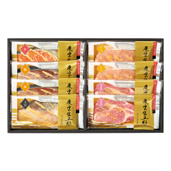 ＜京洛 辻が花＞レンジで魚と肉の柚香西京漬詰合せ