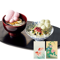 ＜京洛 辻が花＞東京国立近代美術館 限定ギフト 金魚二匹・朝顔 京野菜お吸物・お茶漬最中詰合せ