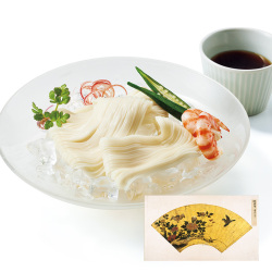 ＜マル勝高田商店＞奈良国立博物館 限定ギフト　扇面画帖 北海道産小麦使用手延べ三輪素麺