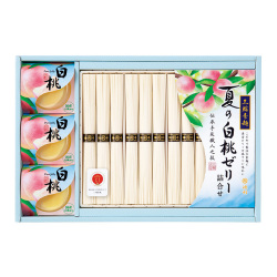 ＜池利＞三輪素麺・国産白桃ゼリー詰合せ