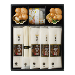 ＜麦坐×京洛 辻が花＞三輪素麺・お吸物最中詰合せ