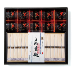 ＜麦坐＞三輪素麺・黒わらび餅詰合せ