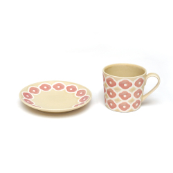 ＜すこし屋＞マグカップ＆5寸プレート ピンクフラワー