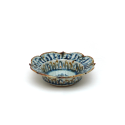 ＜陶房遊＞輪花しのぎ深鉢（小） 錆青