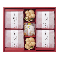 【理由あり特別品_賞味期限間近】＜麦坐×京洛 辻が花＞即席手延べにゅうめん・お吸物最中詰合せ（30MTN35A30）