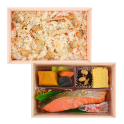 ＜築地魚弁＞紅鮭と炊込みご飯弁当